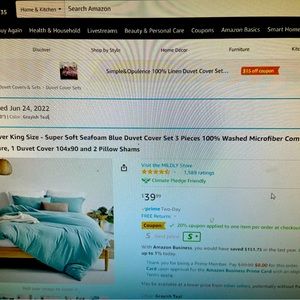 King size duvet cover with two shams